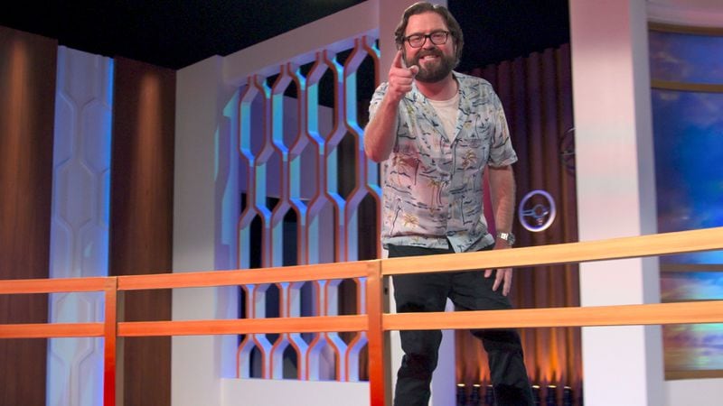 Rutledge Wood is back as host as "Floor is Lava." Courtesy Of Netflix © 2022