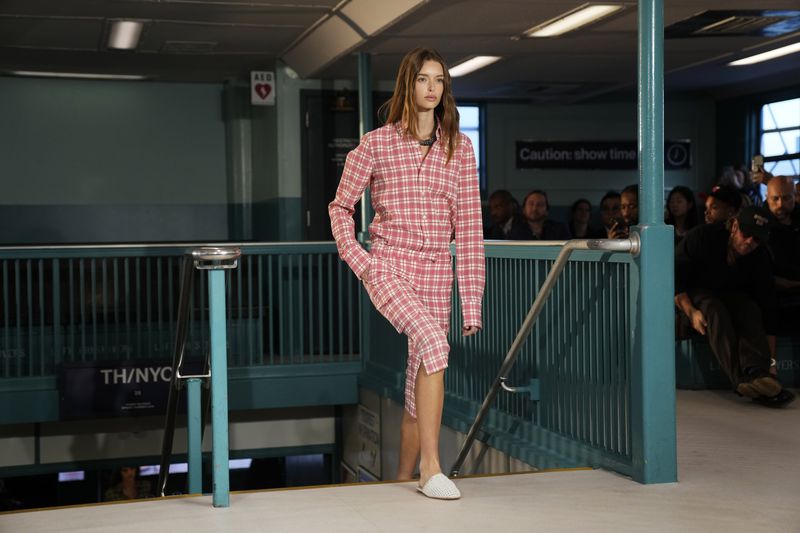 A model walks the runway during the Tommy Hilfiger Spring/Summer 2025 fashion show onboard a Staten Island Ferry as part of New York Fashion Week on Sunday, Sept. 8, 2024, in New York. (Photo by Charles Sykes/Invision/AP)