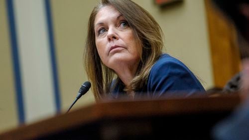 Kimberly Cheatle, Director, U.S. Secret Service, testifies during a House Committee on Oversight and Accountability hearing on Oversight of the U.S. Secret Service and the Attempted Assassination of President Donald J. Trump, on Capitol Hill, Monday, July 22, 2024, in Washington. (AP Photo/Rod Lamkey, Jr.)