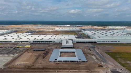 This aerial photo shows Hyundai Motor Group's electric vehicle factory in Bryan County during the summer of 2024 as construction neared its completion.