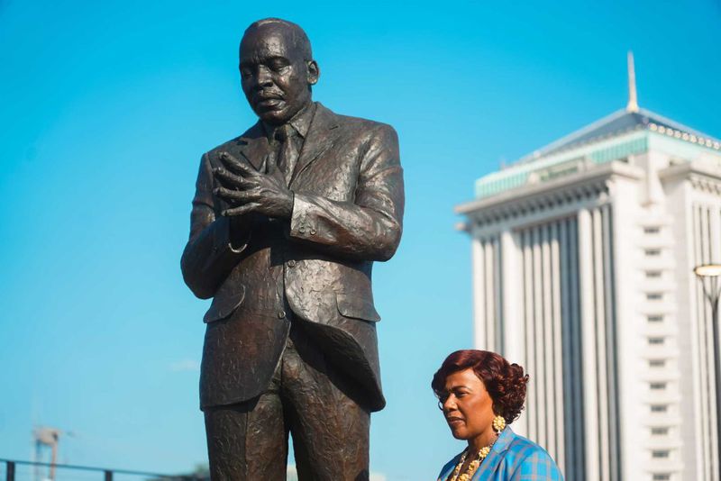 Made by Atlanta-based sculptor Basil Watson, this statue of King was dedicated in June 2024 at Legacy Plaza in a project by the Equal Justice Initiative. The unveiling was attended by Dr. King’s daughter, Dr. Bernice A. King, CEO of the Martin Luther King, Jr. Center For Nonviolent Social Change in Atlanta.