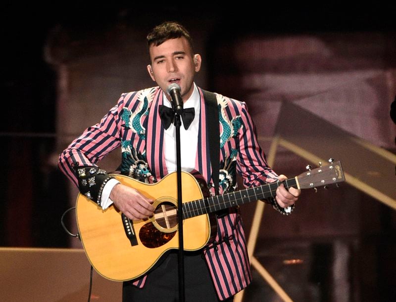 FILE - Sufjan Stevens performs "Mystery of Love" from the film "Call Me By Your Name" at the Oscars on March 4, 2018, in Los Angeles. (Photo by Chris Pizzello/Invision/AP, File)