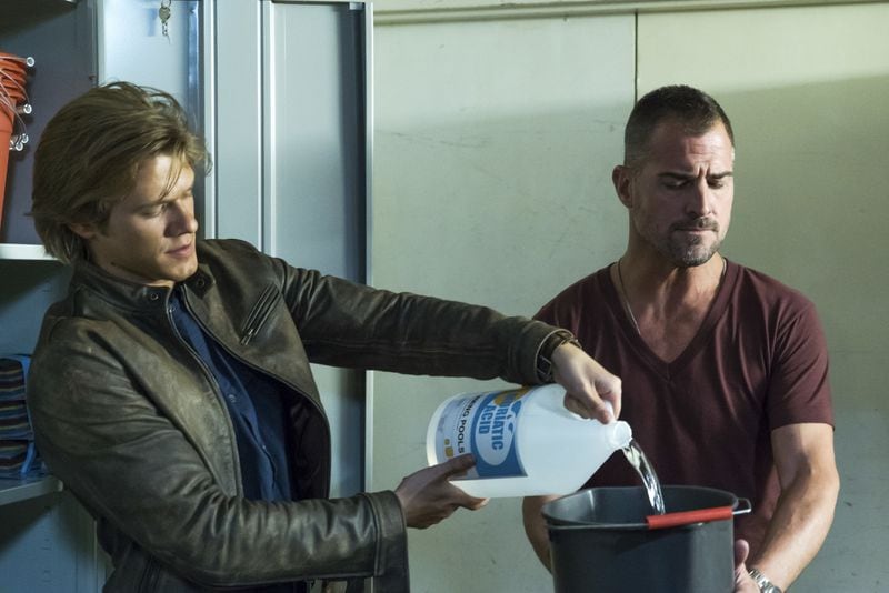 "The Rising" -- Angus "Mac" MacGyver (Lucas Till) and Jack Dalton (George Eads), special agents for the Department of External Services (DXS), join forces to recover a missing bioweapon that has the ability to destroy hundreds of thousands of people with one single drop, on the series premiere of the new drama MACGYVER, Friday, Sept. 23 (8:00-9:00 PM, ET/PT), on the CBS Television Network. Lucas Till, George Eads, Sandrine Holt, Justin Hires and Tristin Mays star. Pictured: Lucas Till, George Eads Photo: Annette Brown/CBS ÃÂ©2016 CBS Broadcasting, Inc. All Rights Reserved