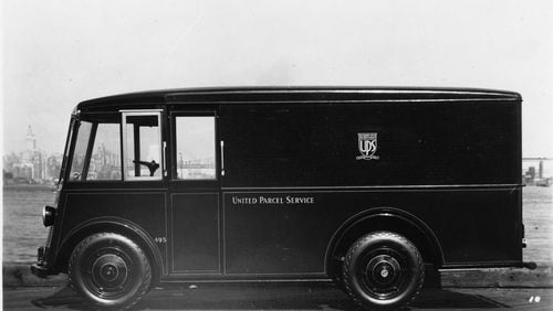A Walker Electric UPS Package Car circa 1935. Walker was a manufacturer of electric vehicles. Source: UPS