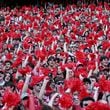 Georgia fans cheer before an NCAA football game between Georgia and Auburn at Sanford Stadium, Saturday, October 5, 2024, in Athens. (Hyosub Shin / AJC)