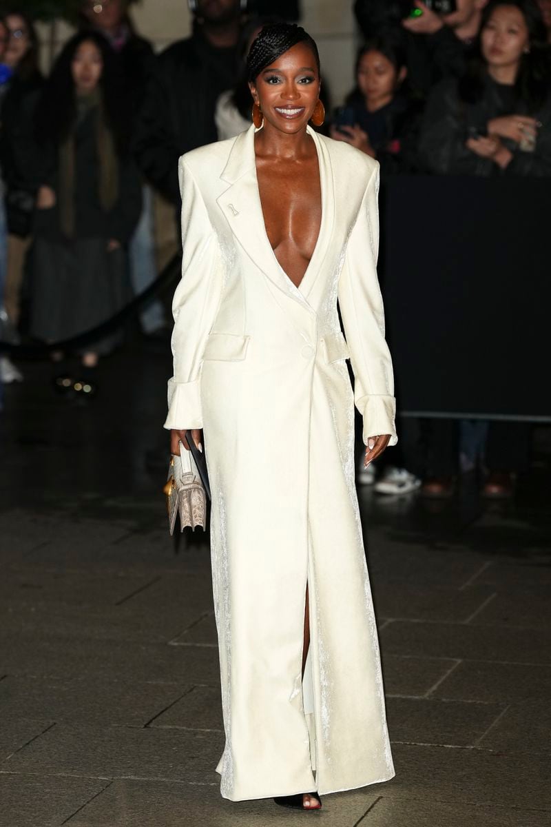 Naomi King departs the Schiaparelli Spring/Summer 2025 collection presented Thursday, Sept. 26, 2024, in Paris. (Photo by Scott A Garfitt/Invision/AP)