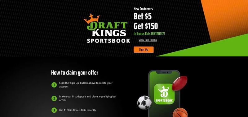 DraftKings Promo Code Sign Up Screenshot