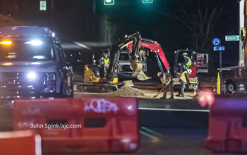 Atlanta Gas Light crews on Tuesday morning repaired a gas leak along Campbellton Road at Dodson Drive.