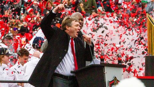 Kirby Smart has landed a new contract and four top recruits in the past week. STEVE SCHAEFER / AJC file photo