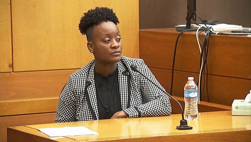 Terri Jackson, an investigator with the DeKalb County District Attorney’s office, testifies at the murder trial of Tex McIver on March 14, 2018 at the Fulton County Courthouse (Channel 2 Action News)