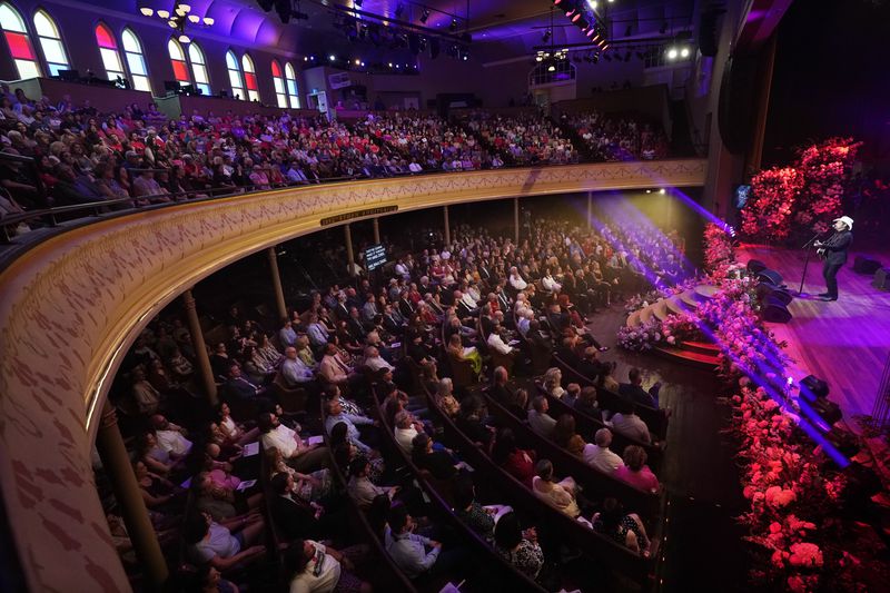 FILE - Brad Paisley performs during a tribute to country music star Naomi Judd at the Ryman Auditorium Sunday, May 15, 2022, in Nashville, Tenn. (AP Photo/Mark Humphrey)