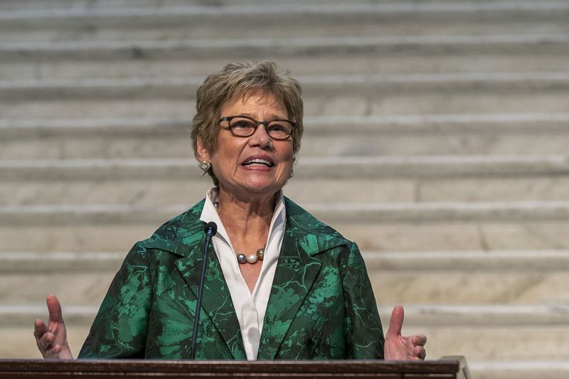 Georgia Department of Public Health Commissioner Kathleen Toomey speaks at the Georgia Capitol Building in Atlanta, on Monday, August 30, 2021. (Alyssa Pointer/Atlanta Journal Constitution)