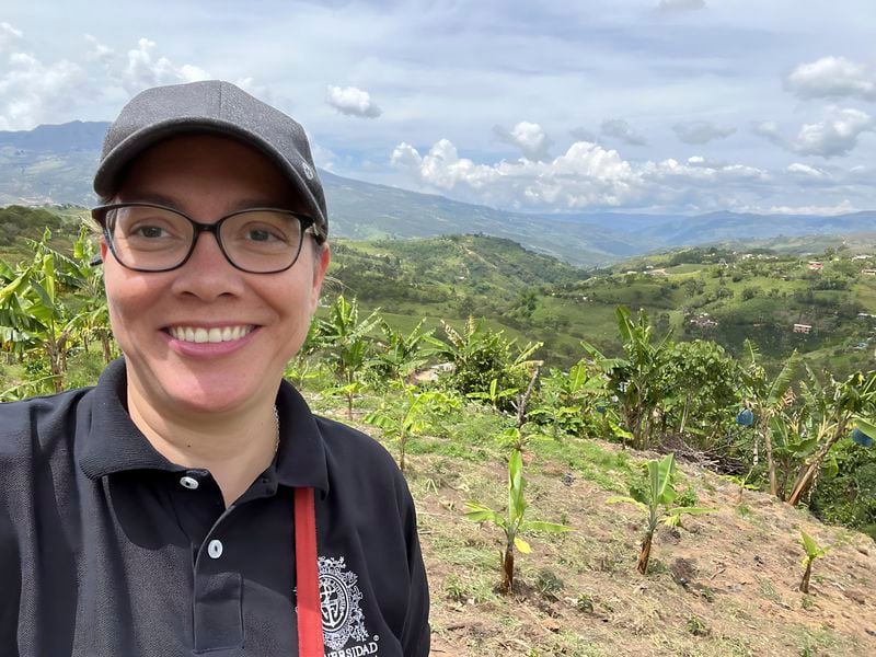 Neuropsychologist Yakeel Quiroz, of Massachusetts General Hospital, poses for a selfie during an August 2023 trip to Colombia, where her research team studies a large extended family with an inherited form of Alzheimer’s that strikes in their 40s. (Yakeel T. Quiroz via AP)