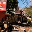 Business are seen in a debris field in the aftermath of Hurricane Helene, Wednesday, Oct. 2, 2024, in Chimney Rock Village, N.C. (AP Photo/Mike Stewart)