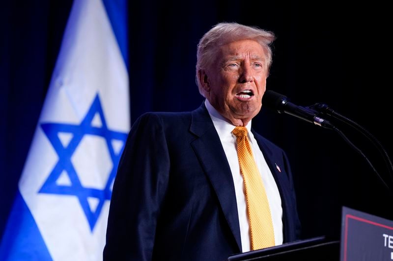 Republican presidential candidate former President Donald Trump speaks during a "Fighting Anti-Semitism in America" event, Thursday, Sept. 19 2024, in Washington. (AP Photo/Evan Vucci)