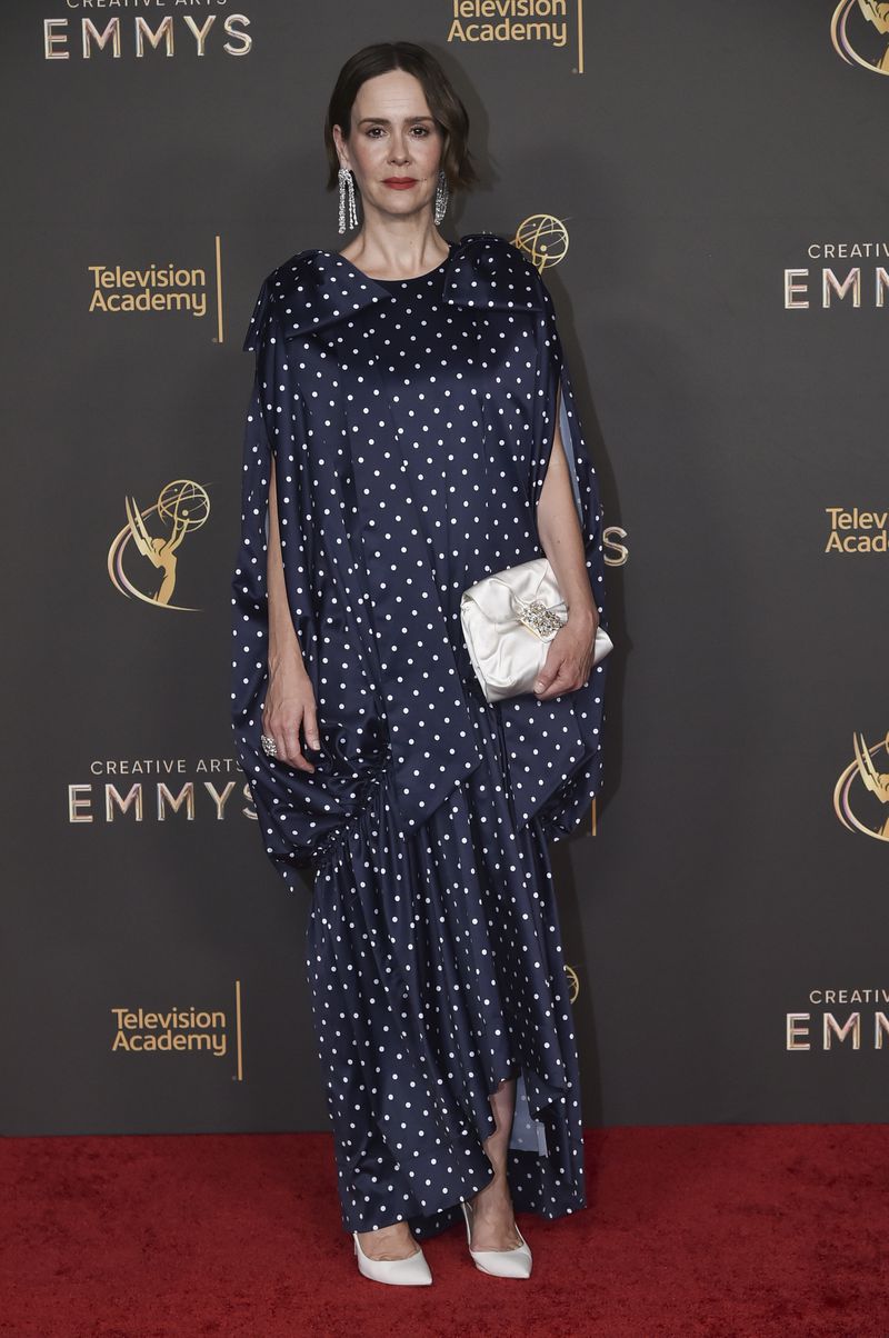 Sarah Paulson attends night two of the Creative Arts Emmy Awards on Sunday, Sept. 8, 2024, in Los Angeles. (Photo by Richard Shotwell/Invision/AP)