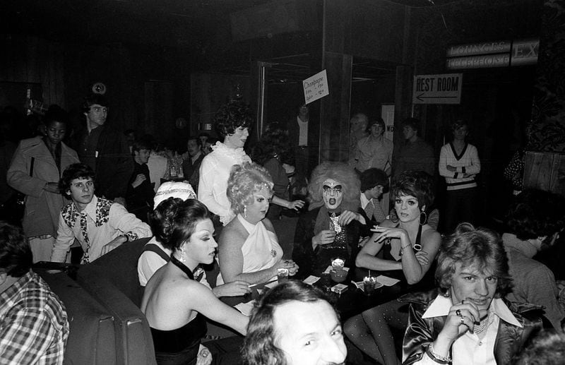 In 1971, drag queens and other patrons awaited the appearance of performer Diamond Lil at Sweet Gum Head cabaret on Cheshire Bridge Road. Courtesy