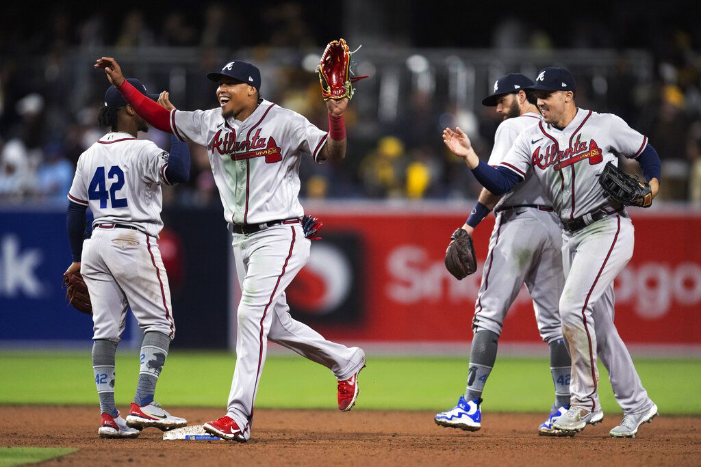 Atlanta Braves went throwback for Jackie Robinson Day at Petco Park in San  Diego during their 6-2 victory over the Padres in game 3. Both teams wore  the number 42 to honor