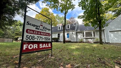 A home for sale in Sudbury, Mass., is shown on Sunday, Sept. 22, 2024. (AP Photo/Peter Morgan)