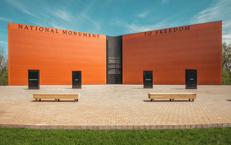 A 43-feet high, 155-feet-long monument is inscribed with more than 122,000 surnames chosen by the 4 million Black people freed after the Civil War. A QR code helps visitors locate their surnames on the monument. “The National Monument to Freedom is an opportunity to name, acknowledge and celebrate ancestors," said Bryan Stevenson, founder and executive director of the Equal Justice Initiative. Courtesy of  Equal Justice Initiative ∕ Human Pictures