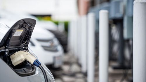 CBRE is partnering with EV+ to install 10,000 electric vehicle charging stations at public places across the country. Courtesy of CBRE