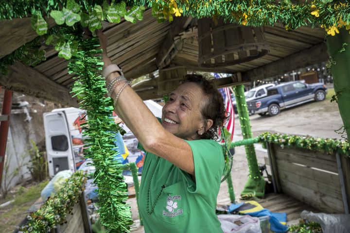 Crab Shack builds a float for the Savannah Patrick's Day Parade.