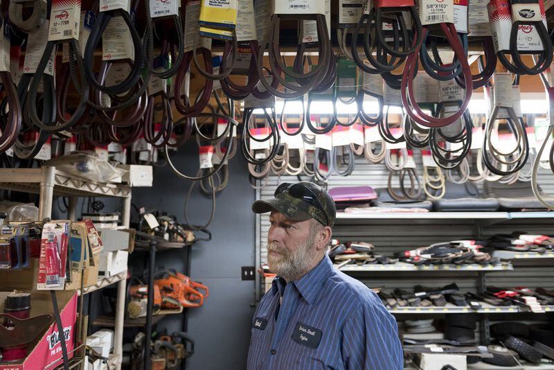 Richard Yarber, the owner of Yarber Small Engines, has an explanation for why nearly 9 out of 10 residents in Banks County voted for Donald Trump: “He didn’t come out and sugarcoat anything,” Yarber said. “He told us what we needed to do.” (DAVID BARNES / SPECIAL)