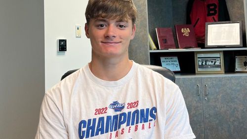 North Oconee wide receiver Landon Roldan scored five touchdowns in a 36-13 victory over Clarke Central on Sept. 6. Roldan is committed to Georgia.