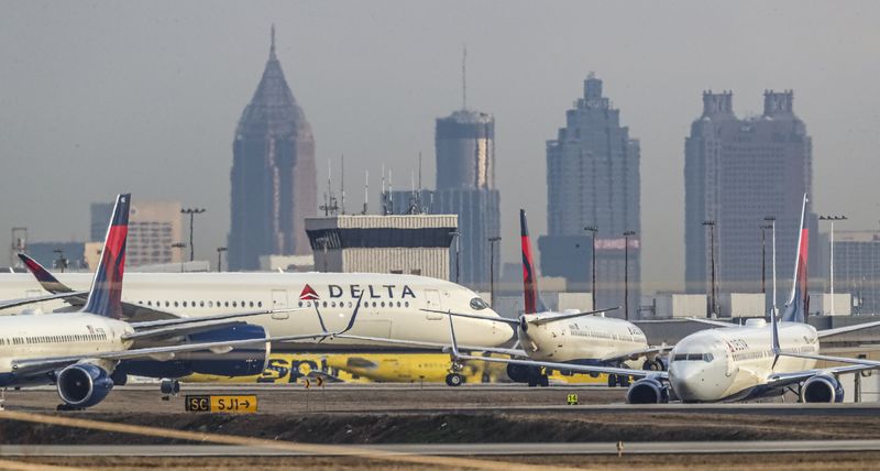 Jan. 11, 2023 ATLANTA: Delta Air Lines planes at Hartsfield-Jackson International Airport. (John Spink / John.Spink@ajc.com)

