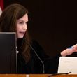 Fulton County Superior Court Judge Paige Reese Whitaker speaks during her first hearing as judge of the ongoing “Young Slime Life” gang trial at the Fulton County Courthouse in Atlanta on Friday, July 19, 2024. (Seeger Gray/AJC)