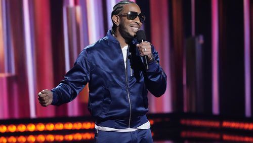 FILE - Host Ludacris speaks from the stage during the iHeartRadio Music Awards, April 1, 2024, at the Dolby Theatre in Los Angeles. (AP Photo/Chris Pizzello, File)