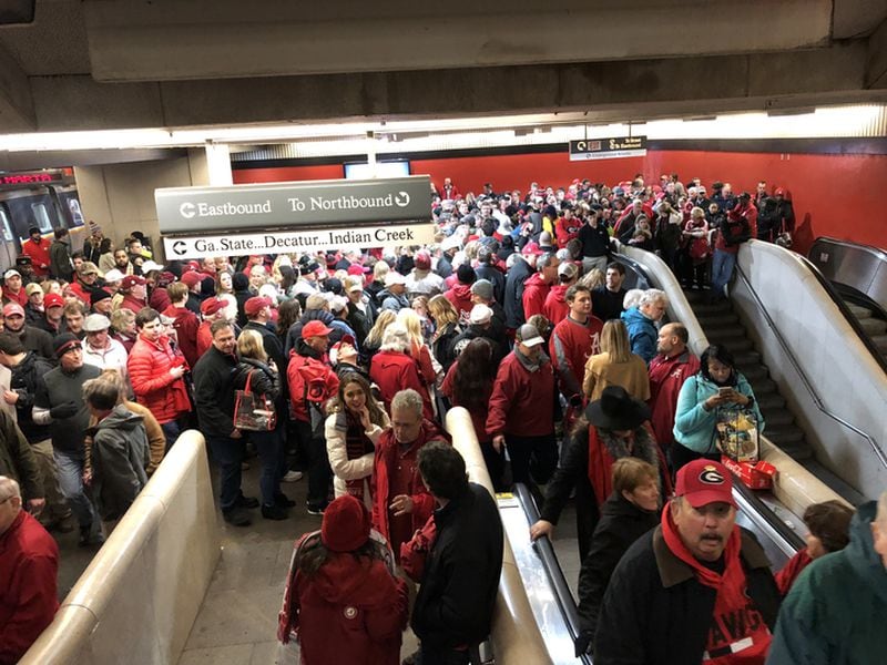 Mechanical problems caused delays and crowd control problems at MARTA's Five Points Station after the 2018 college football national championship.