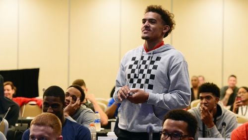 Trae Young takes part in the NBA Rookie Transition Program. Photo courtesy of the NBA.