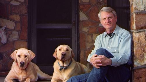 Zell Miller, the former Georgia governor and U.S. senator who died Friday at age 86, is shown sitting on the porch of the home in Young Harris that his widowed mother built with rocks she carried from a nearby creek. The town, where Miller began his political career, said goodbye to him on Monday in the first of three memorial services scheduled this week. (KIMBERLY SMITH/AJC staff)