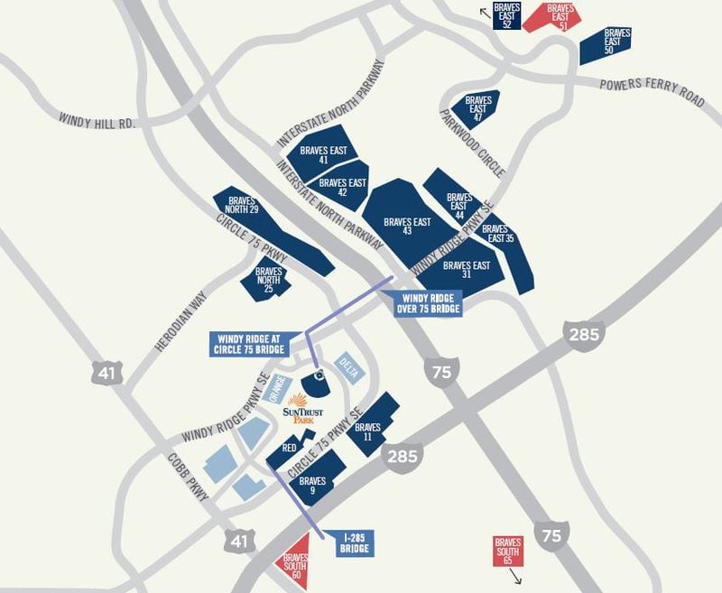 See where to park at the Braves' SunTrust Park and The Battery Atlanta.