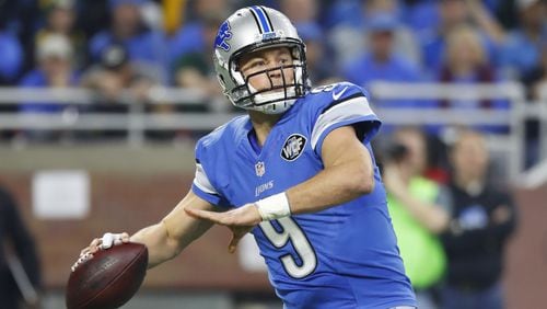 In this Jan. 1, 2017, file photo, Detroit Lions quarterback Matthew Stafford throws during the first half of an NFL football game against the Green Bay Packers, in Detroit. The Lions play against the Seattle Seahawks in a Wild Card playoff game on Saturday, Jan. 7.(AP Photo/Paul Sancya, File)