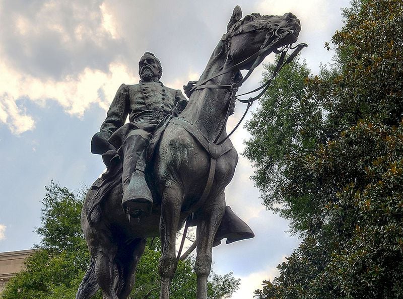 JOHN BROWN GORDON STATUE (Georgia Capitol): The State Capitol grounds pay tribute to several Confederate-era political figures, including this imposing John Brown Gordon statue. Gordon was a three-star Confederate general and served as governor and U.S. senator. Historians generally agree that he was also the unofficial leader of Georgia's Ku Klux Klan. (Chris Hunt / Special to the AJC)