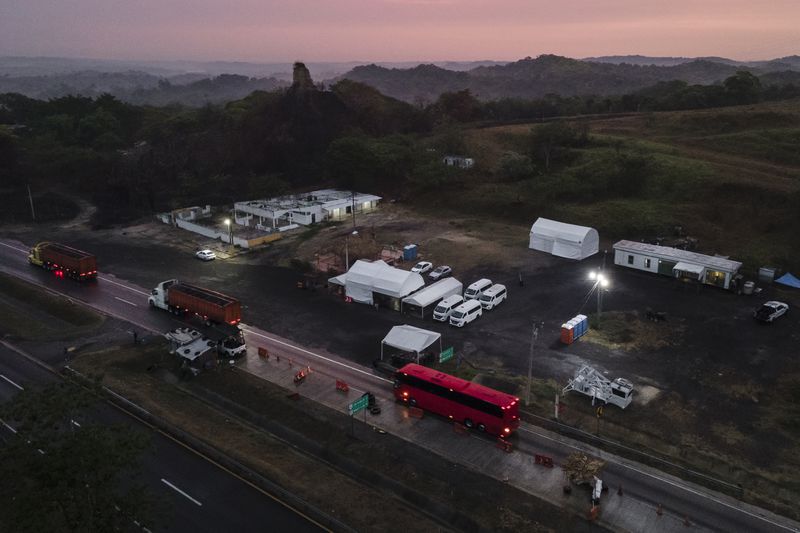An immigration checkpoint stands in Nuevo Teapa, southern Mexico, Saturday, June 8, 2024. Mexico is under pressure from the U.S. to block millions of migrants headed north. (AP Photo/Felix Marquez)