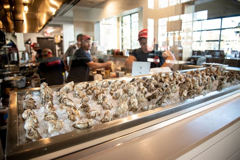 The oyster bar at Lagarde American Eatery.