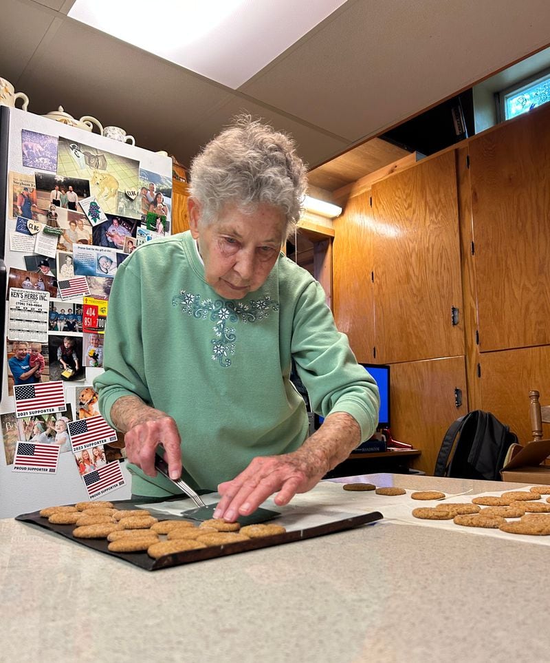 Cecilia Pruitt's sorghum cookies take about 10 minutes to bake. Olivia Wakim/olivia.wakim@ajc.com