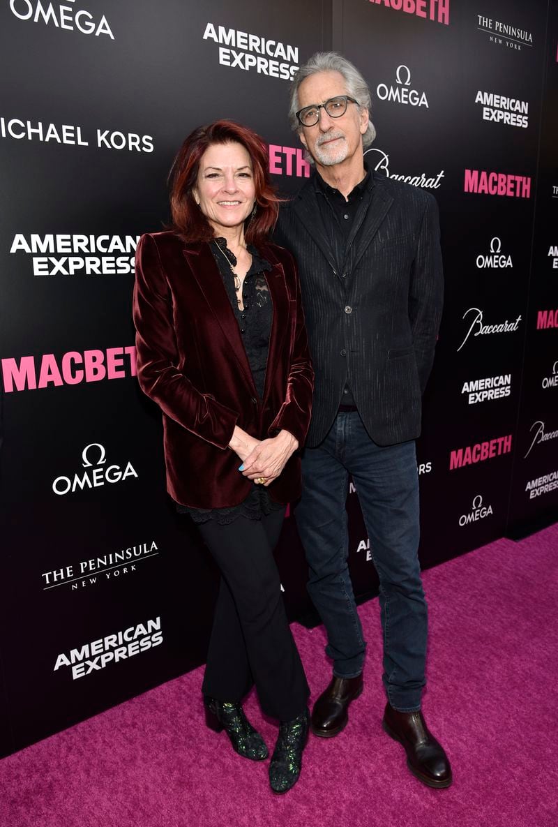 Rosanne Cash, left, and husband John Leventhal attend the "Macbeth" Broadway opening night at the Longacre Theatre on Thursday, April 28, 2022, in New York. Leventhal has  won six Grammys for songwriting and producing.  (Photo by Evan Agostini/Invision/AP, File)