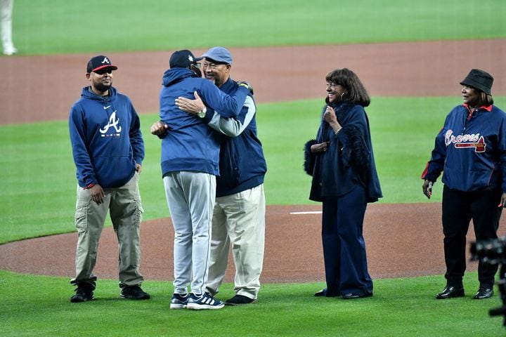 World Series Game 3: Braves hold emotional tribute to Hank Aaron