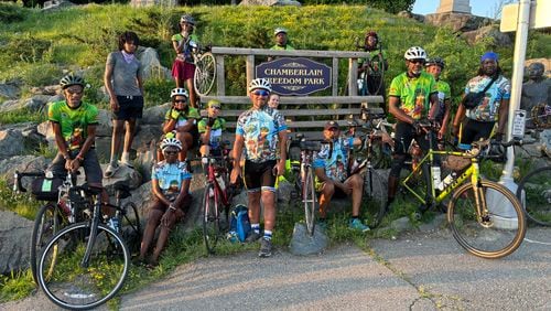 The BRAG Dream Team makes it to Maine and Chamberlain Freedom Park. It was one of the stops along their epic ride on the East Coast Greenway from Miami to Maine in celebration of the group's 30th anniversary. Courtesy of the Dream Team