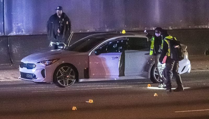 Authorities blocked the northbound lanes of the Downtown Connector at Langford Parkway to investigate a deadly shooting Friday morning.