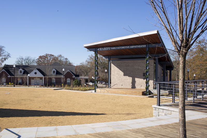 The Hardy Amphitheater is seen at Thurman Springs Park in Powder Springs, Georgia, on Thursday, December 10, 2020. Powder Springs is embarking on a plan that would allow more businesses and mixed-used residences to possibly open in its downtown. The city's plan hopes to promote growth and redevelopment while maintaining its small-town charm and atmosphere. (Rebecca Wright for the Atlanta Journal-Constitution)  