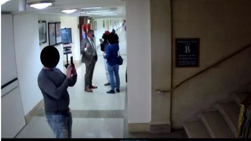 The House committee investigating the Jan. 6, 2021, attack on the U.S. Capitol released photos Wednesday from a Capitol complex tour U.S. Rep. Barry Loudermilk, R-Cassville, led the day before the attack. The committee says people on the tour photographed areas not typically of interest to tourists, including hallways, staircases and security checkpoints.