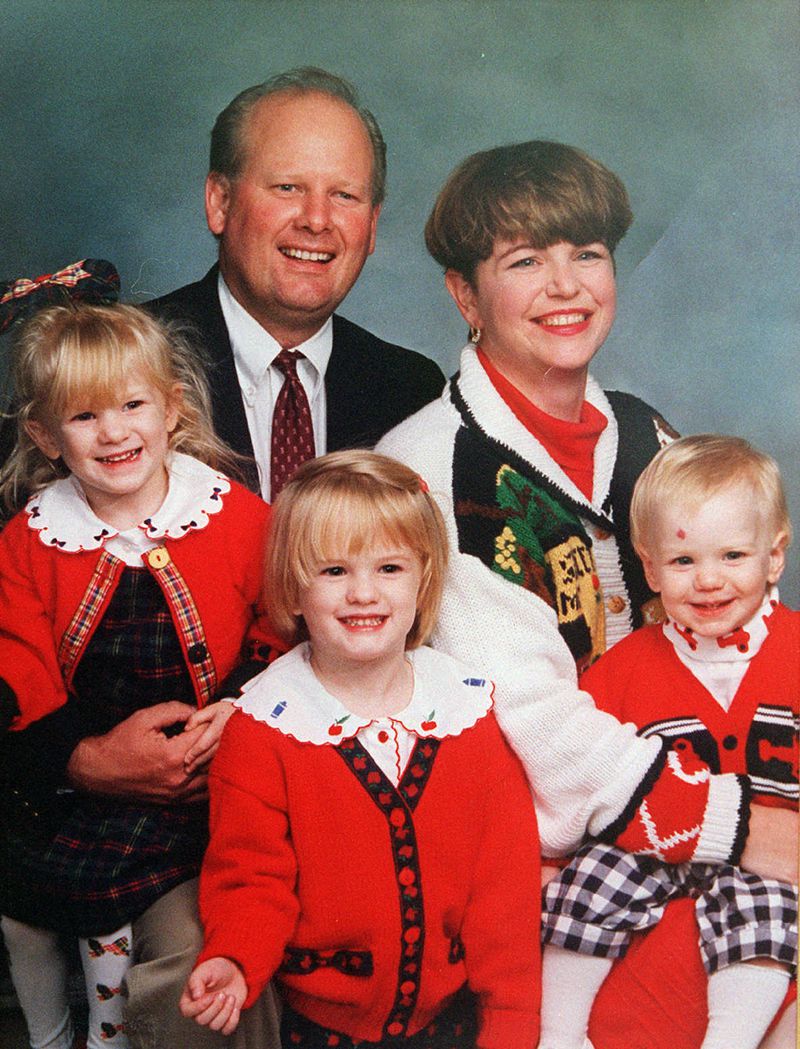 FILE--Neil and Julie McNitt, of Marietta, Ga., with their children, from left, Lindsey, Laura and Clark all died in the crash of ValuJet flight 529 from Florida on its way to Atlanta Saturday May 11, 1996. (AP Photo/Journal-Constitution,File)