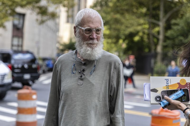 David Letterman arrives at federal court in New York, Monday Sept. 16, 2024. (AP Photo/Stefan Jeremiah)