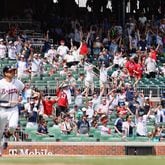 Atlanta Braves fans jump off their seat as they watch Braves third baseman Austin Riley hit a two-run home run at the bottom of the eighth inning against the Tampa Bay Rays at Truist Park on Sunday, June 16, 2024, in Atlanta. 
(Miguel Martinez/ AJC)