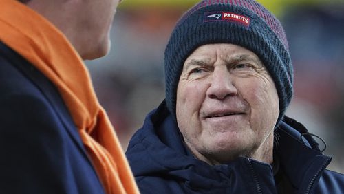 Then-New England Patriots coach Bill Belichick against the Denver Broncos of an NFL football game Sunday December 24, 2023, in Denver. (AP Photo/Bart Young)